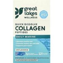 Great Lakes Wellness, Greitai tirpstantys kolageno peptidai, „Daily Marine“, be skonio, 20 pakelių po 12 g (0,42 uncijos)