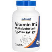 Nutricost, Vitaminas B12, 2000 mcg, 240 kapsulių