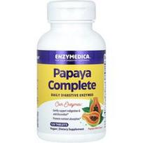 Enzymedica, „Papaya Complete“, papajų mėtų skonio, 120 tablečių