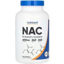 Nutricost, NAC, 600 mg, 240 kapsulių
