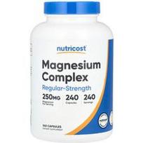 Nutricost, Magnio kompleksas, įprasto stiprumo, 250 mg, 240 kapsulių