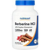 Nutricost, Berberino HCl su Ceilono cinamonu, 120 kapsulių
