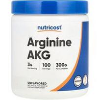 Nutricost, Argininas AKG, be skonio, 300 g (10,7 uncijos)