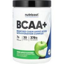 Nutricost, „Performance“, BCAA+, žaliasis obuolys, 378 g