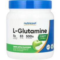 Nutricost, L-glutaminas, žalias obuolys, 500 g (17,9 uncijos)