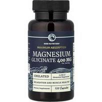 Nobi Nutrition, Magnio glicinatas, maksimali absorbcija, 120 kapsulių (200 mg vienoje kapsulėje)
