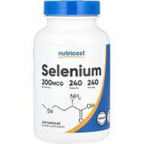 Nutricost, Selenas, 200 mcg, 240 kapsulių