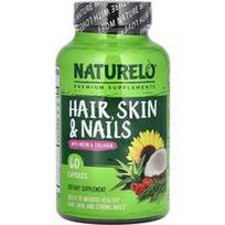 NATURELO, Plaukams, odai ir nagams su biotinu ir kolagenu, 60 kapsulių