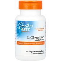 Doctor's Best, L-teaninas, AlphaWave®, 200 mg, 60 vegetariškų kapsulių