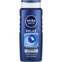 Nivea, Vyrams skirtas „Relax 3 in 1“ kūno prausiklis su levandų ir santalų aromatu, 500 ml