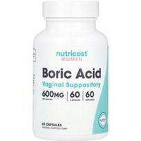 Nutricost, Moterims, boro rūgštis, makšties žvakutės, 600 mg, 60 kapsulių