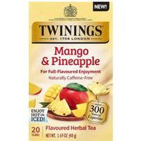 Twinings, Aromatizuota žolelių arbata su mangais ir ananasais, be kofeino, 20 arbatos pakelių, 48 g