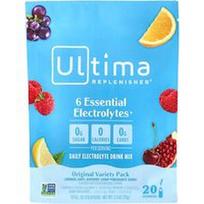 Ultima Replenisher, 6 būtiniausi elektrolitai, kasdienis elektrolitų gėrimų mišinys, originali įvairių pakuočių pakuotė, po 0,11 uncijos (3,2 g)