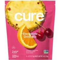 Cure Hydration, Elektrolitų gėrimų mišinys, „Tropical Punch“, 14 pakelių po 0,27 uncijos (7,6 g)