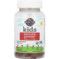 Garden of Life, Vaikiškas imuninis guminukas + vitaminas C, D ir cinkas, vyšnios, 60 vegetariškų guminukų
