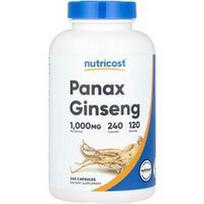 Nutricost, Panax ženšenis, 240 kapsulių (500 mg vienoje kapsulėje)