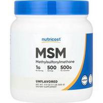 Nutricost, MSM, be skonio, 500 g (17,9 uncijos)