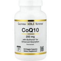 California Gold Nutrition, CoQ10 su Bioperine® ir juodųjų pipirų ekstraktu, padidintas biologinis prieinamumas, 120 vegetariškų kapsulių