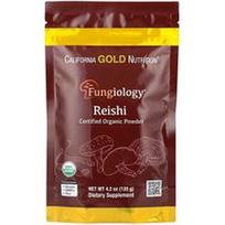 California Gold Nutrition, Fungiologija®, sertifikuoti ekologiški Reishi milteliai, 4.2 oz (120 g)