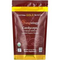California Gold Nutrition, Fungiologija®, sertifikuoti ekologiški Cordyceps Militaris milteliai, 4.2 oz (120 g)