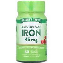 Nature's Truth, Lėtai atpalaiduojantis geležis, 45 mg, 60 dengtų tablečių