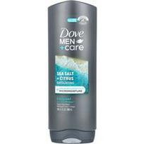 Dove, „Men + Care“, kūno ir veido prausiklis, jūros druska ir citrusiniai vaisiai, 532 ml