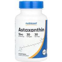 Nutricost, Astaksantinas, 12 mg, 30 minkštųjų kapsulių