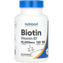 Nutricost, Biotinas, 10 000 mcg, 120 kapsulių