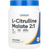 Nutricost, L-citrulino malatas 2:1, be skonio, 600 g (21,4 uncijos)