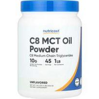 Nutricost, C8 MCT aliejaus milteliai, be skonio, 454 g