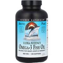 Source Naturals, Arctic Pure®, itin stiprūs omega-3 žuvų taukai, 850 mg, 120 minkštųjų kapsulių