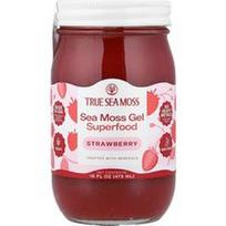 True Sea Moss, Jūros samanų gelis supermaistui, braškių skonio, 473 ml