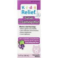 Homeolab USA, „Kids Relief®“, sirupas su raminamuoju poveikiu, 0–12 metų, vynuogių skonio, 100 ml