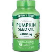 Nature's Truth, Moliūgų sėklų aliejus, šalto spaudimo, 75 greito atpalaidavimo minkštosios kapsulės (1000 mg vienoje minkštojoje kapsulėje)