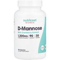 Nutricost, Moterims, D-manozė su spanguolių ekstraktu, 90 kapsulių