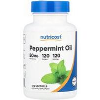 Nutricost, Pipirmėčių aliejus, 50 mg, 120 minkštųjų kapsulių
