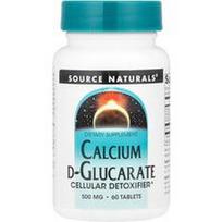 Source Naturals, Kalcio D-gliukaratas, 500 mg, 60 tablečių