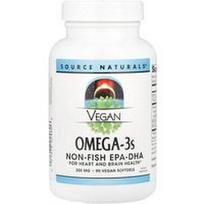Source Naturals, Veganiškos Omega-3 riebalų rūgštys, 300 mg, 90 veganiškų minkštųjų kapsulių
