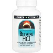 Source Naturals, Betaino HCl, 90 tablečių