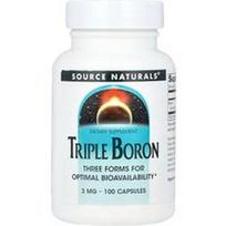 Source Naturals, Trigubas boras, 3 mg, 100 kapsulių