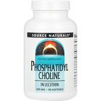 Source Naturals, Fosfatidilcholinas lecitine, 420 mg, 90 minkštųjų kapsulių