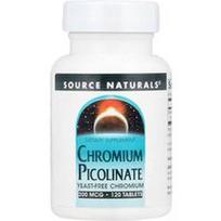 Source Naturals, Chromo pikolinatas, 200 mcg, 120 tablečių