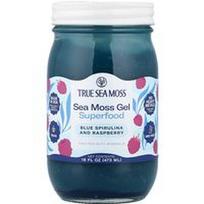True Sea Moss, Jūros samanų gelis su supermaistu, mėlynąja spirulina ir avietėmis, 473 ml