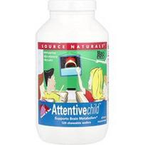 Source Naturals, „Attentive Child™“, saldūs ir rūgštūs, 120 kramtomųjų vaflių