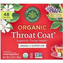 Traditional Medicinals, Organinė „Throat Coat®“ arbata, originali su slidžia guoba, be kofeino, 48 suvynioti arbatos pakeliai, 96 g