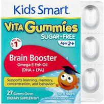 Kids Smart, Vita Gummies, smegenų stiprintuvas, be cukraus, 2 metų ir vyresni, Tutti Frutti, 27 guminiai kramtukai