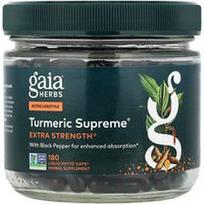 Gaia Herbs, Ciberžolės „Supreme®“, 180 skystų fitokapsulių®