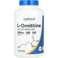 Nutricost, L-ornitinas, 500 mg, 180 kapsulių