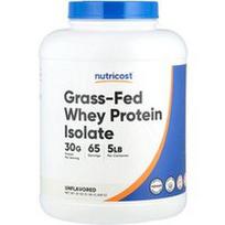 Nutricost, Žole šertų karvių išrūgų baltymų izoliatas, be skonio, 5 svarai (2268 g)