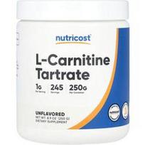 Nutricost, L-karnitino tartratas, be skonio, 8,9 uncijos (250 g)